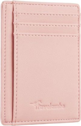 Picture of Travelambo Front Pocket Minimalist Leather Slim Wallet RFID Blocking Medium Size